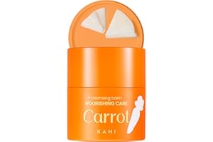KAHI Cleansing Balm Nourish Care Carrot - Makeup Remover Balm with Carrot Seed Oil, Shea Butter & Cranberry Scrub - Gentle Exfoliating Korean Skincare 1.69 oz