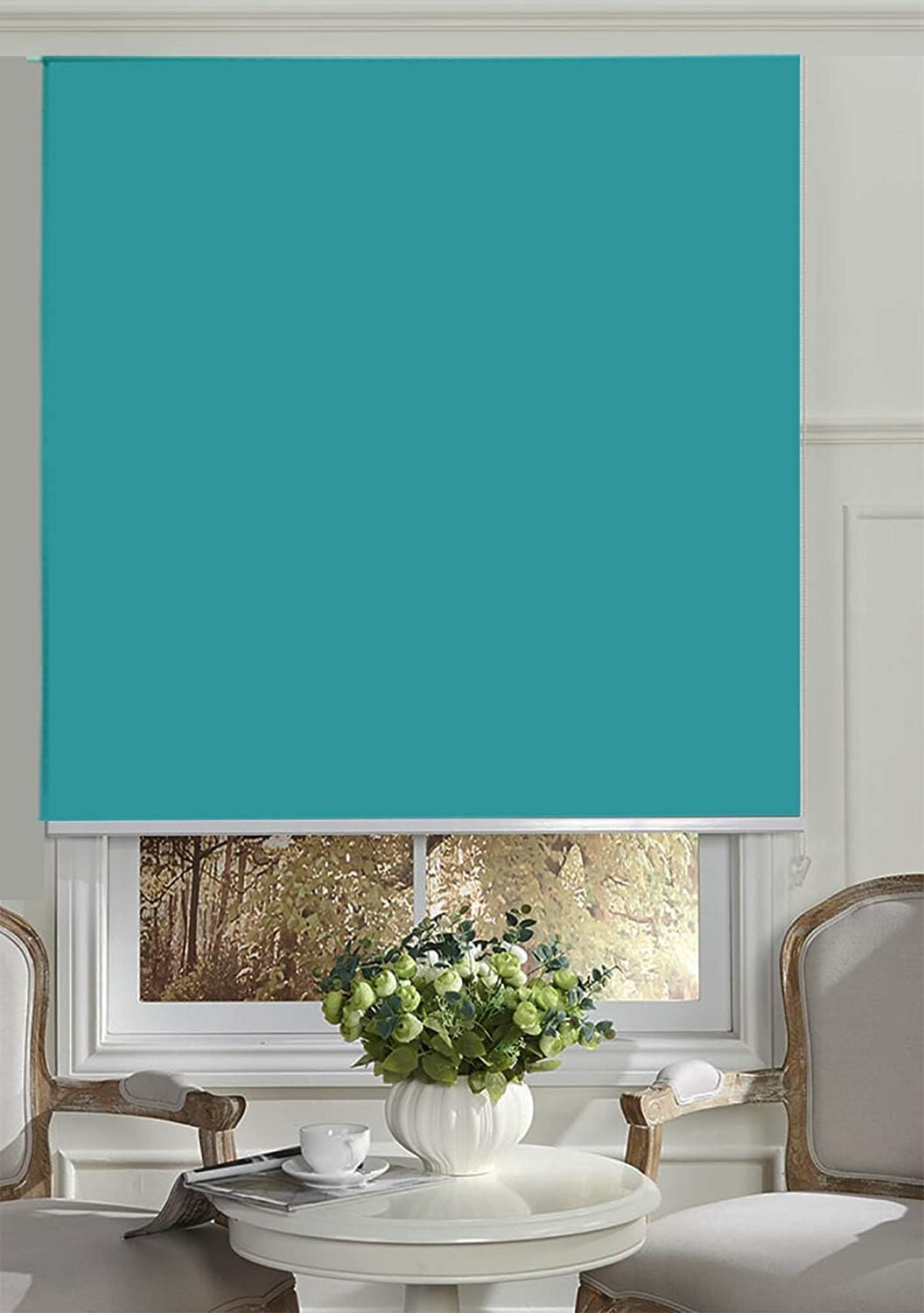 Roller Blinds for Windows, Waterproof Fabric Roller Blinds for Windows Blackout 95% UV Protection Roller Shades for Home: Kitchen & Dining