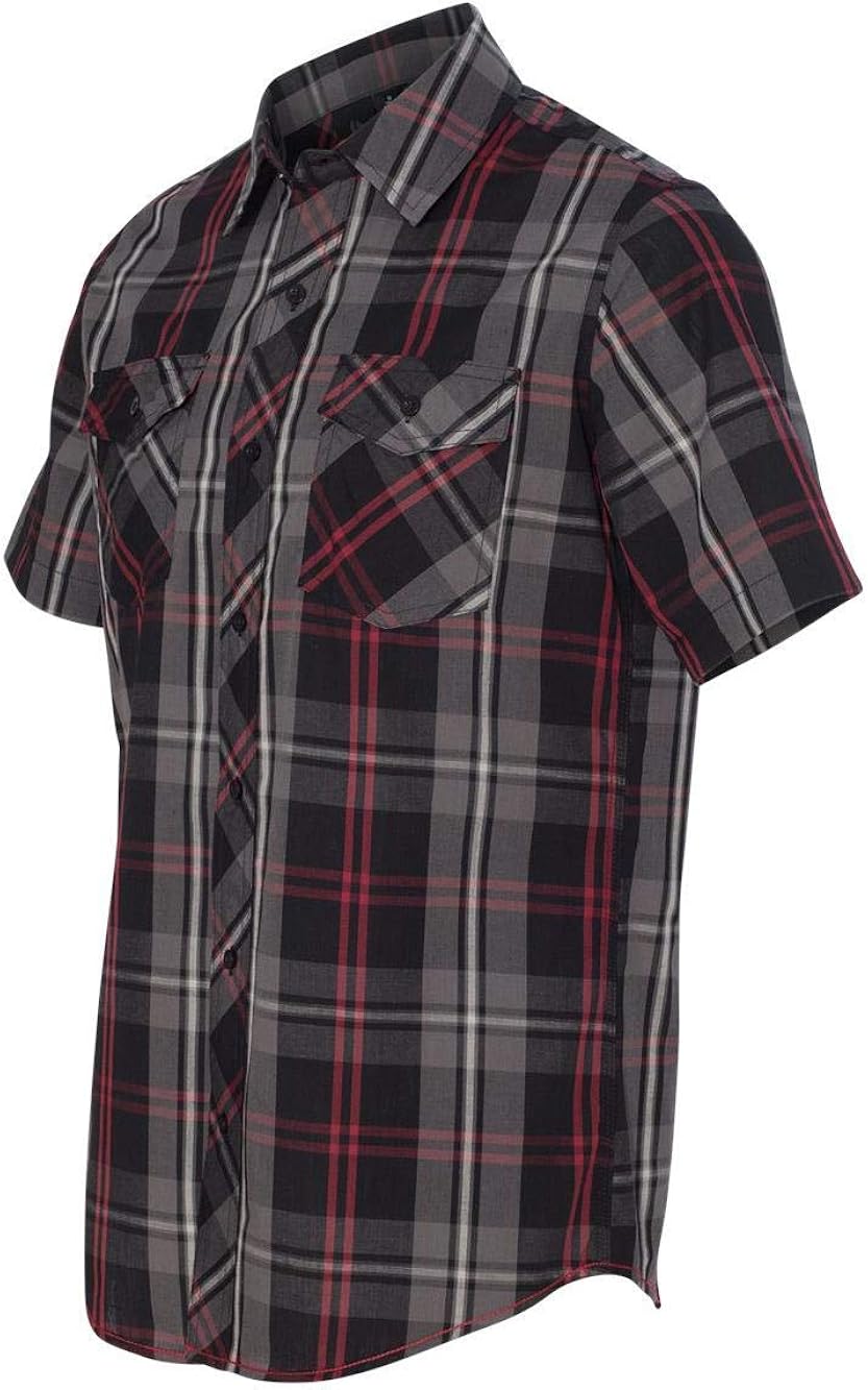 Burnside Mens Plaid Short Sleeve Shirt (9202): Burnside: Clothing