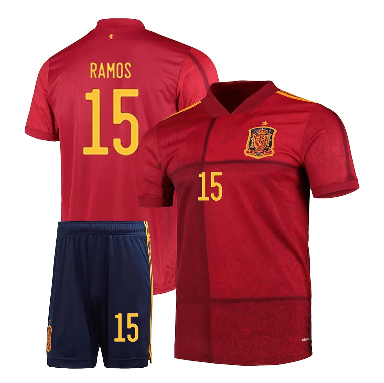 2021 Euro Spain Football Jersey with Ramos 15 Printed Home Half Sleeves Master Quality Jersey