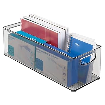 Amazon Com Mdesign Large Stackable Plastic Storage Bin Container