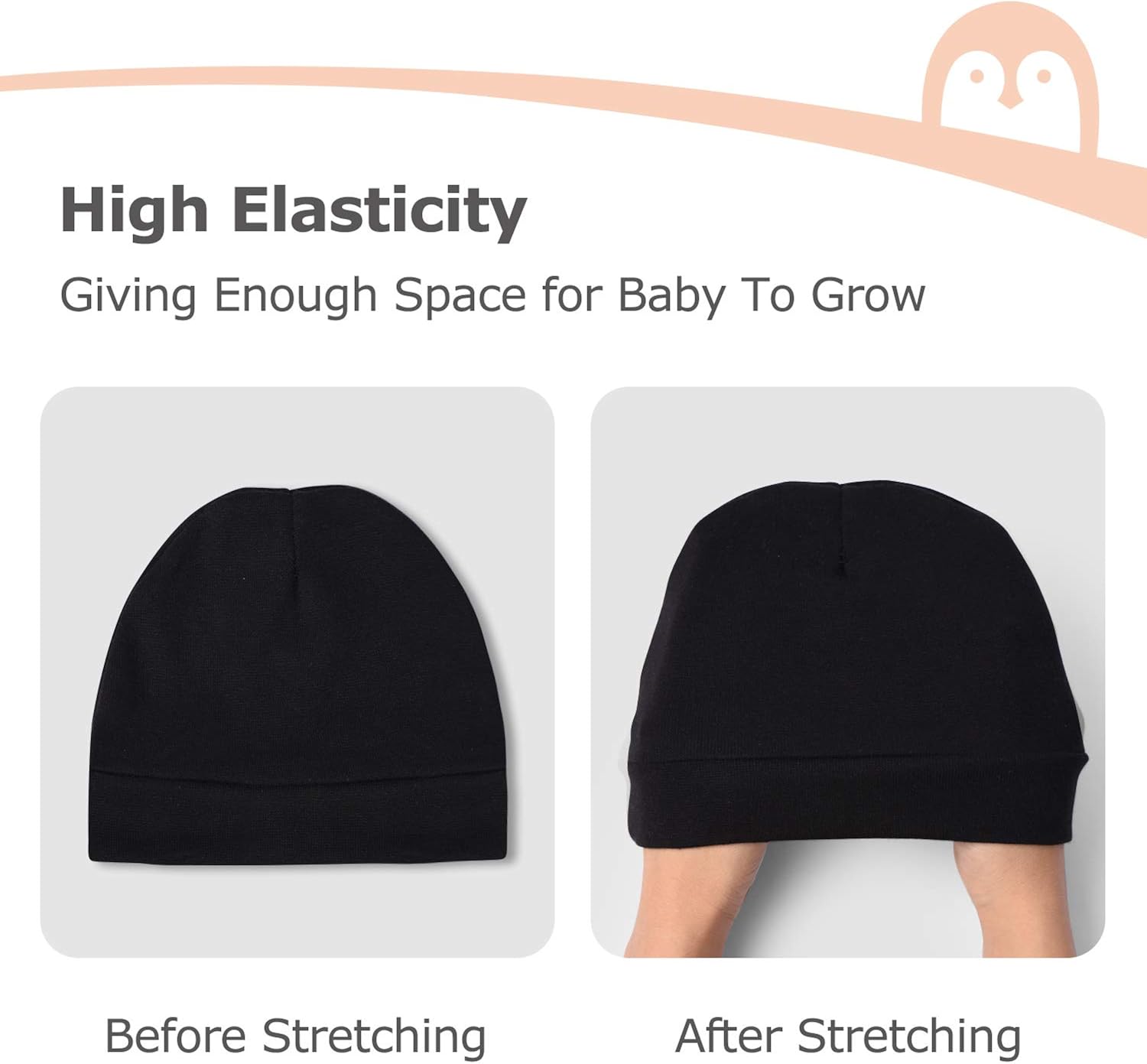 Momcozy Newborn Baby Hats and Mittens, Baby Boys Girls Infant Unisex Cotton Caps and Scratch Mittens 3-Piece Set: Clothing