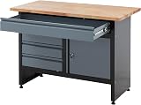 BiGDUG Garage Workbench Drawer Cabinet 4 Drawers 1 Door 842H x 1200W x 600D view 2