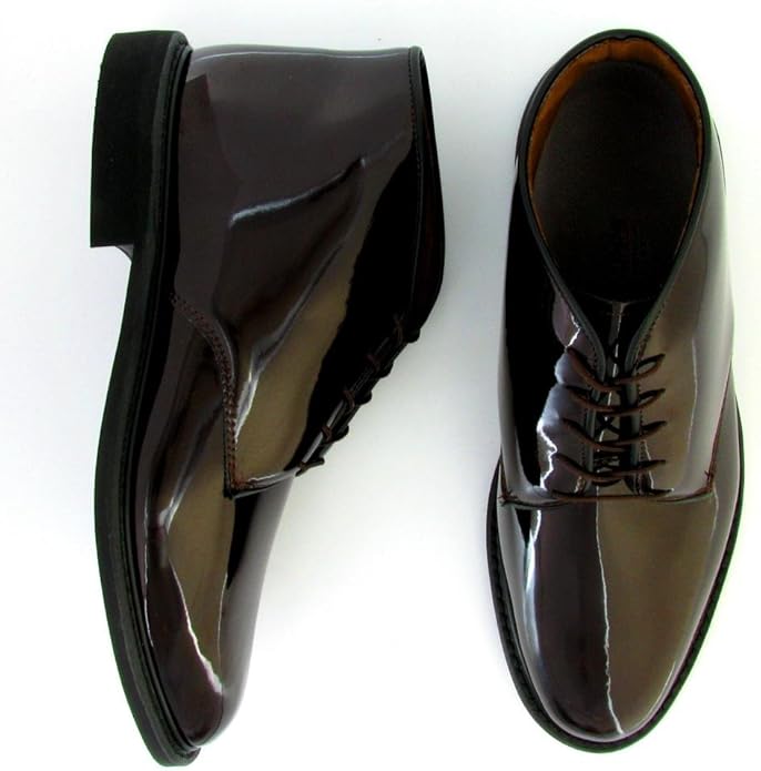 Capps Airlite MEN'S Trooper Uniform Shoes, Brown Shiny, 9.5 D Shoes