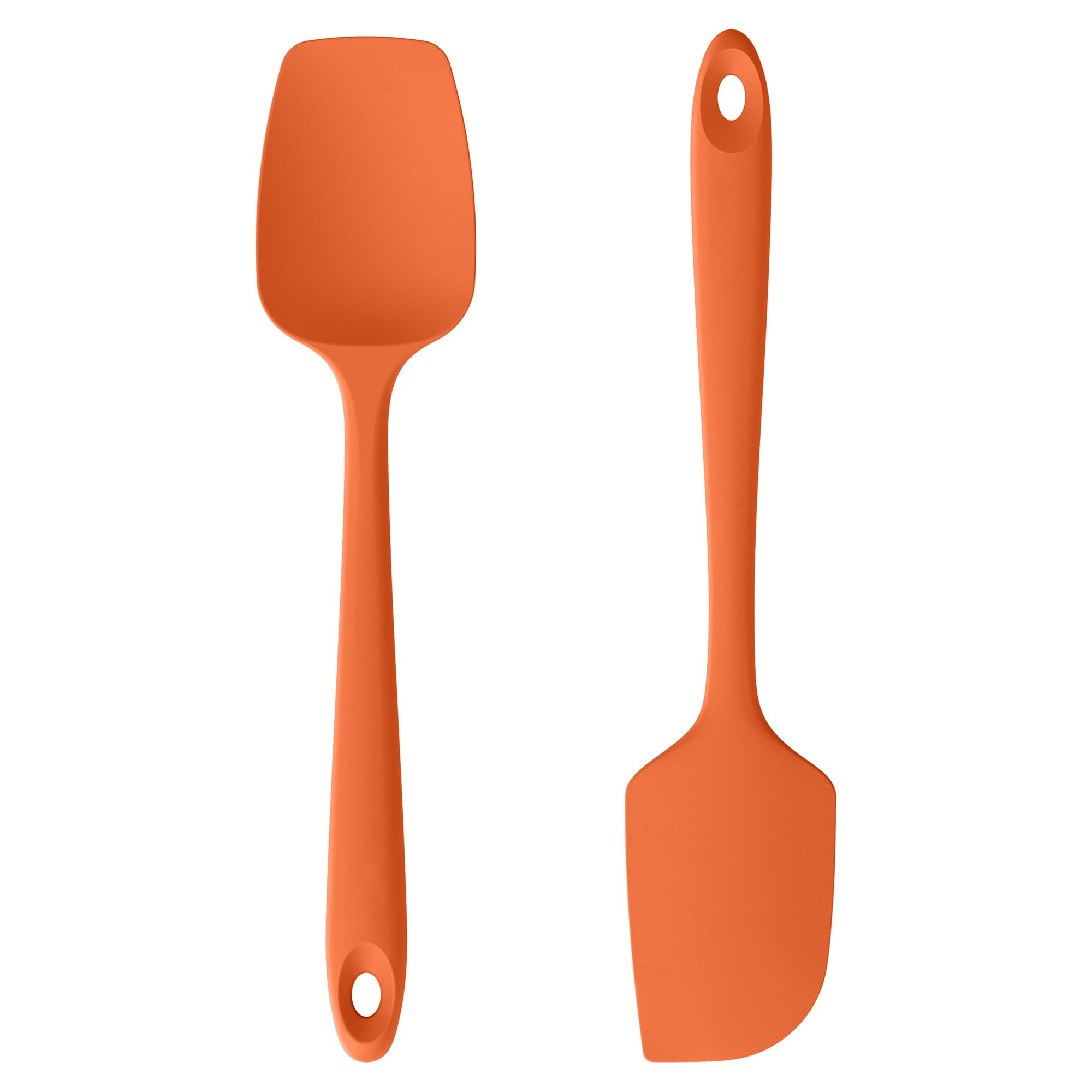 U-Taste Silicone Spatula Set of 2: 315℃ Heat Resistant Flexible Seamless Rubber Spoon Spatula, Baking Cooking Kitchen Utensil with Nylon Core for Nonstick Cookware Mixing Stirring Scraping (Orange)