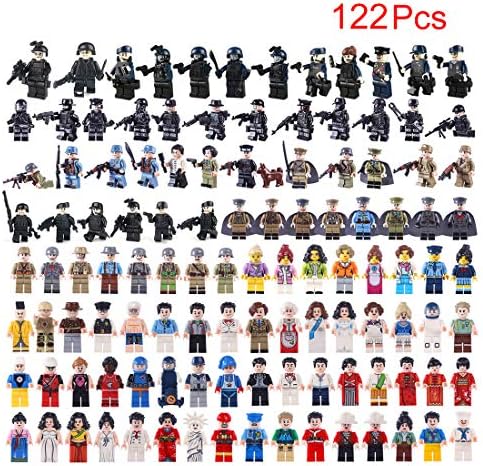 MAJOZ 16 Pcs Minifigure Set,Military SWAT Team Community Character Building Block Figure for Kid and Adult