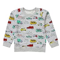 Enfants Chéris Little Kids Cotton Crewneck Sweatshirt Toddler Boys Long Sleeve Graphic Tee, 2T Beige