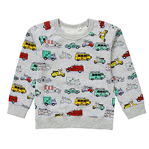 Enfants Chéris Little Kids Cotton Crewneck Sweatshirt Toddler Boys Long Sleeve Graphic Tee, 3T