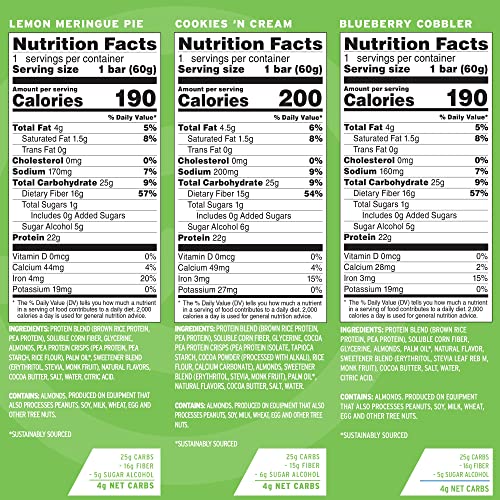 No Cow High Protein Bars, Brand Sampler Pack, 20g Plus Plant Based