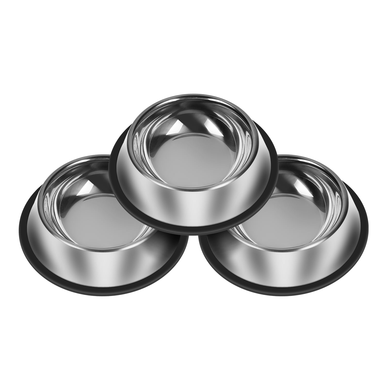 Photo 1 of 3Pcs Stainless Steel Dog Bowls Set - Non-Slip Food and Water Bowl 20 Oz - Dishwasher-Safe, Rust Resistant Metal Pet Bowls for Small/Medium/Large Sized Pets