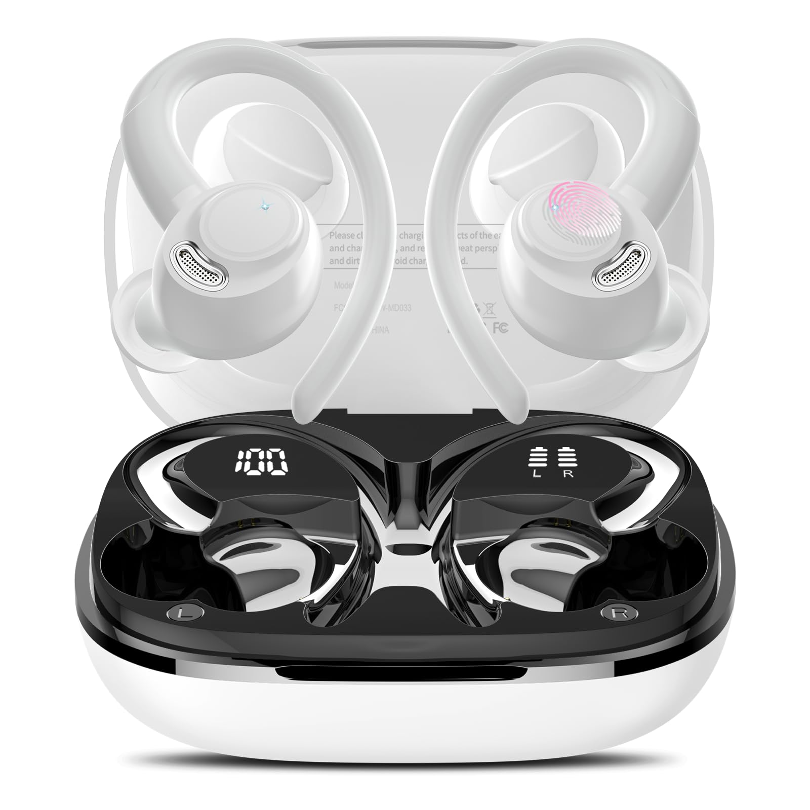 Photo 1 of AI Translation Earbuds Real Time, 164 Language Translator Earbuds, 3-in-1 Bluetooth 5.4 Translation Headphones with 5 Translation Modes, 48H AI Ear buds Translator Device for Business/Learning, White