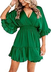 Realipopo Women Wrap V Neck Dress Sexy Summer