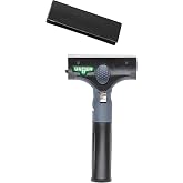 UNGER Commercial ErgoTec Ninja 4" Glass Window Scraper EN100 | Anti-slip handle; Adjustable Angle for Efficient Window Cleaning; hand or telescopic pole cleaning; Safety Cap
