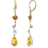 Galaxy Gold GG 14K Solid Gold Chandelier Earrings with Diamonds and Citrines