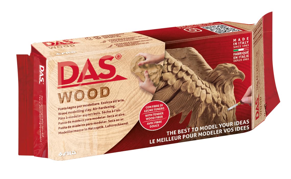 DAS Wood 700g Air Hardening Modelling Clay, Non Bake, Ready to Use, Suitable for All Ages, for Professionals & Hobbyists — image 1