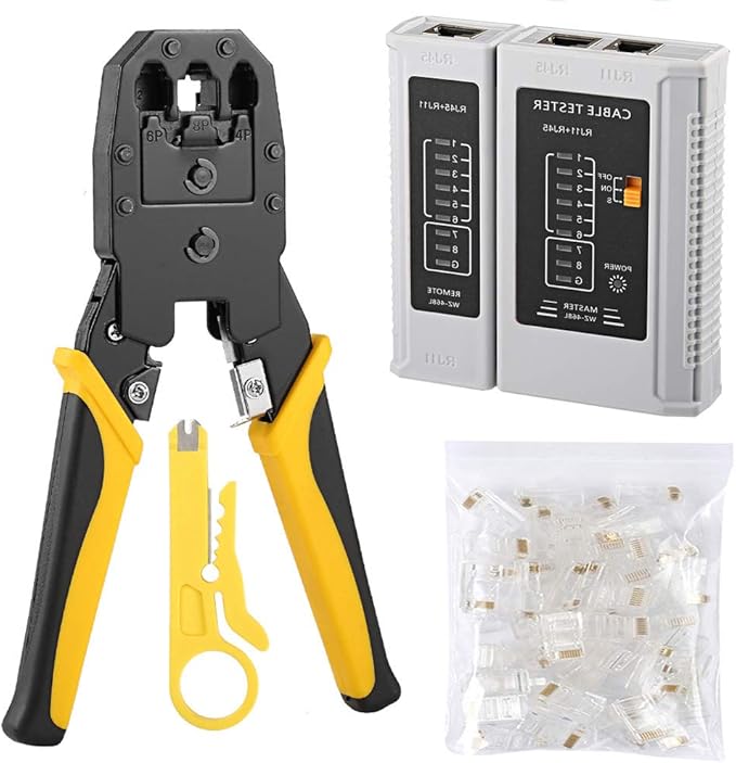 Solsop Cable Tester RJ45 Crimp Tool kit Crimp Crimper CAT5e CAT5