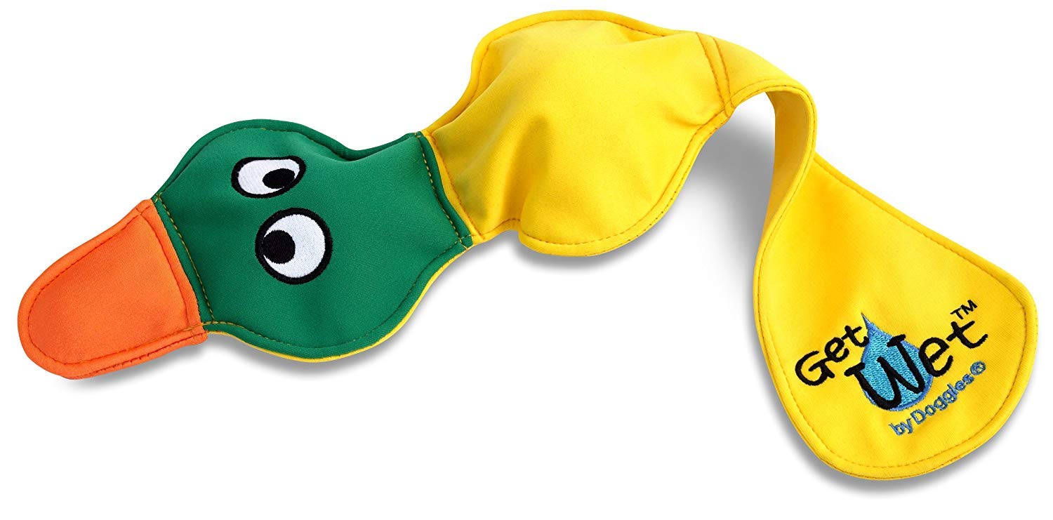 Doggles Yellow Get Wet Duck Dog Toy