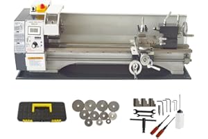INTBUYING Mini Metal Lathe 8"x24" Mini Lathe Benchtop Lathe Metal Turning Lathe 2500 RPM Variable Speed Lathe with 1100W Brus