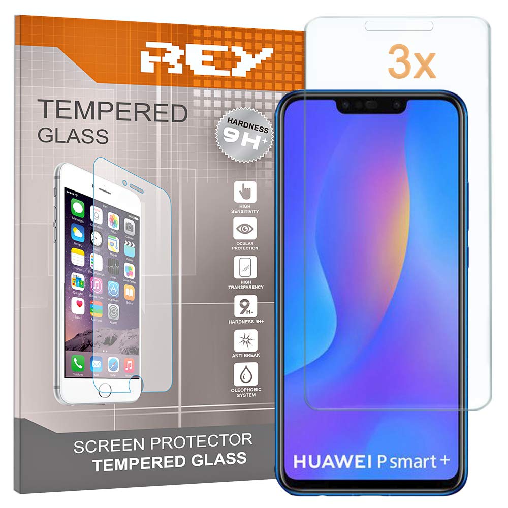 REY Screen Protector for HUAWEI P SMART PLUS - HUAWEI NOVA 3i, Tempered Glass Film, Premium quality,[Pack 3x]