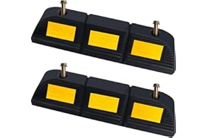WECARLLE Parking Stopper for Garage Parking Aid 2 Pack Block, Car Truck Curb Floor Parking Lot Wheel Tire Stops Bumpers with Bolt Installation, Rubber Vehicles Aid Gadgets