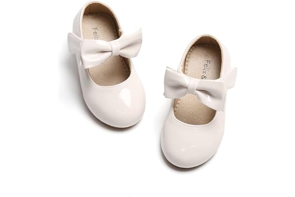 Felix & Flora Girl's Ballerina Flat Black Shoes Mary Jane Dress Shoes