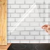 Shackcom Clear Contact Paper Roll Self-Adhesive Kitchen Backsplash Wall Protector 15.7in X 9.84ft - Used as Shelf Drawer Liner, Whiteboard, Wallpaper, Cat Dog Scratch Protector