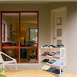 1ABOVE Bamboo Shoe Rack Plant Rack 4 Tier White Natural view 9