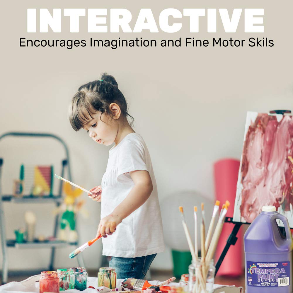 Constructive Playthings Gallon Tempera Kids Paint Set with 9 Non-Toxic Washable Colors: Industrial & Scientific