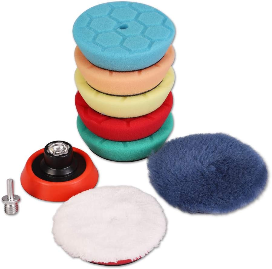 SPTA 9pcs 80mm polishing pad Hex Logic Polishing Sponges Car Polishing