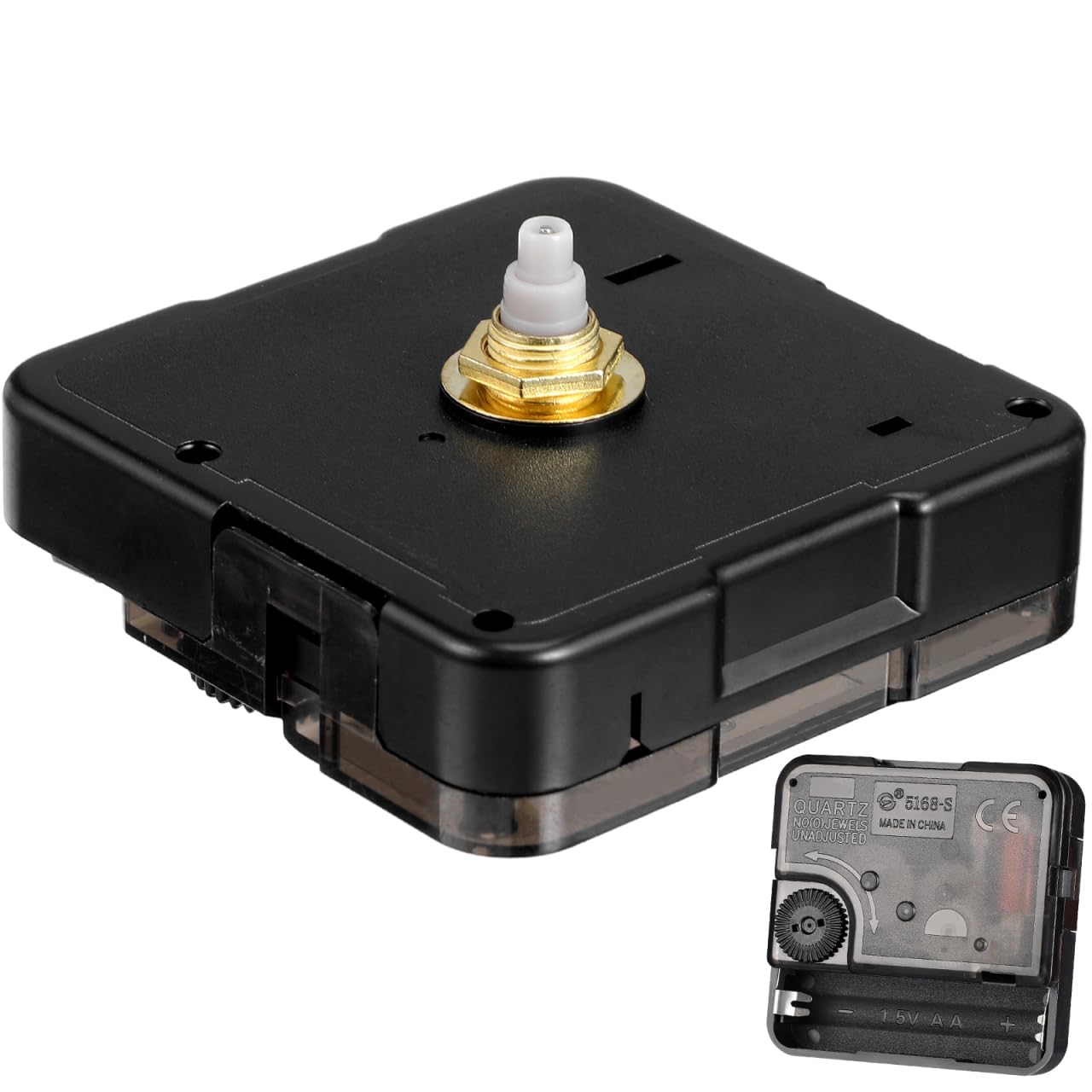 Milisten Quartz Wall Clock Movement Mechanism - 12mm (0.47 in) Total Shaft Length, 5mm (0.2 in) Thread Length - Battery Operated DIY Clock Motor Replacement for Dial Thickness up to 4mm
