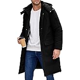 NRZD Men's Winter Long Puffer Jackets, Water-Repellent Down Parka Warm Coats Outerwear with Detachable Hood & Carry Straps