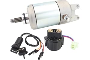 STABSOLI Starter Motor & Solenoid Relay & Ignition Switch Replacement for Honda ATV FourTrax 300 TRX300 TRX300FW 1988-2000 31200-HC4-023 31200-HC4-033 SM13213 128000-4400