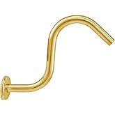 Westbrass 1/2" IPS x 8" S-Shaped Shower Arm and Flange, Polished Brass, D303-81-01