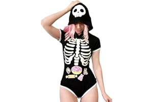Littleforbig Cotton Romper Onesie Pajamas Bodysuit - Sweet Reaper Night-Glow Halloween