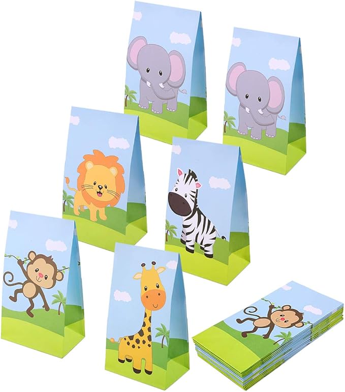 Aresmer Jungle Animal Party Bags Party Favor Bags for Kids