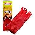 MAMISON Quality Kitchen Rubber Gloves (1 Pairs, X-Large), Cleaning, Washing, Non-Slip Reusable Natural Latex Gloves, House Hold. Korean Kitchen