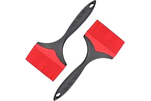 TUYOTUE Large Silicone Basting Pastry Brush - Silicone Basting Brush for Grilling,Heat Resistant Brushes Spread Oil Butter Sauce for Cooking Baking BBQ,3.95inch Extra Wide Grill Basting Brush（Red 2）