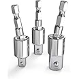 LANXU Tool Gift for Man: 3-Piece Power Drill Sockets Adapter Set, 360 Rotatable Hex Shank Impact Driver Socket Adapter for 1/4" 3/8" 1/2" Impact Driver