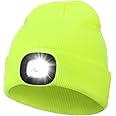 MELASA Unisex Hat with Light, USB Rechargeable Hands Free Headlamp LED Beanie, Winter Gifts for Men Dad Father Husband Him