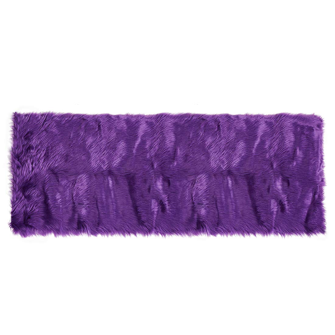 sourcing map Soft Faux Fur Rug Indoor Fluffy Faux Sheepskin Area Carpet Rugs for Bedroom Sofa Living Room Rectangle Washable Floor Mat 2 x 5 Feet Purple