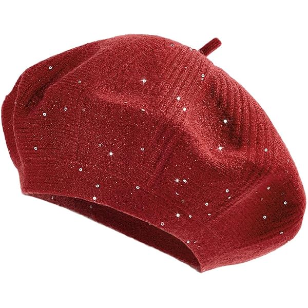 9797 Women Bling Sequin French Beret Summer Hats Full Mesh Crochet Artist Crochet Sequin Beach Hat - Stone Open Weave – FINESSE main image 4