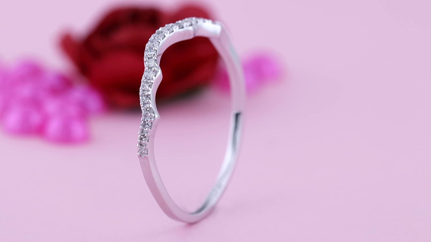 Dazzlingrock Collection 0.12 Carat (ctw) Round White Diamond Ladies Stackable Wedding Contour Guard Band, 10K Gold: Jewelry