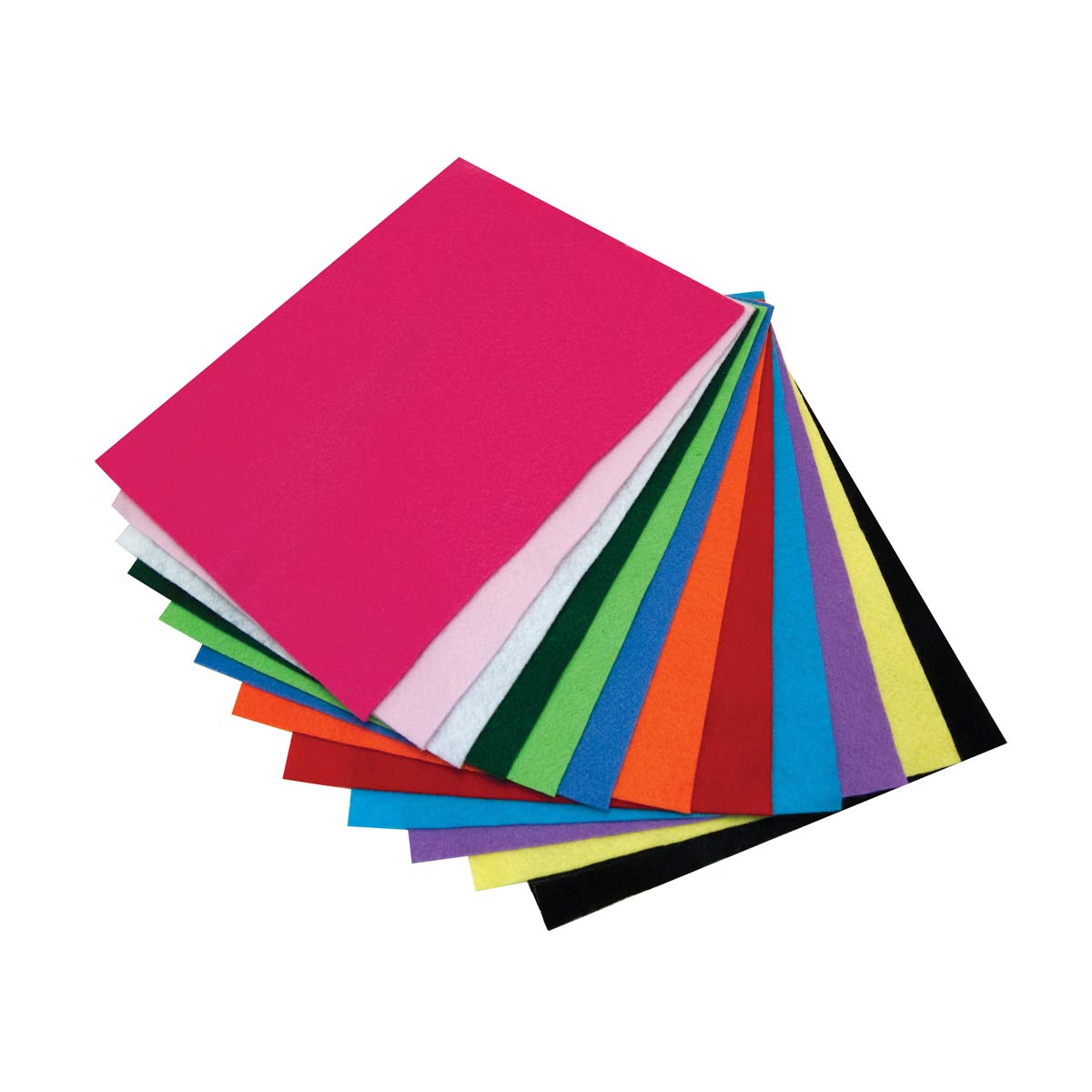 Hygloss Products Craft Felt, 9" x 12", Sheets, 12 Assorted Colors, 9 x 12 Inches