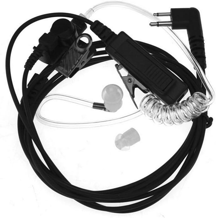 Hensych® Pro Covert Acoustic Air Tube Bodyguard FBI Earpiece Headset Mic for 2-pin Motorola Radio CP040 CP200 XTNi DTR VL50