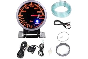 pression turbo + digital boost gauge kit Turbo Boost Pressure Gauge,2.5inch 60mm 3.0 Bar LED Car Modification Gauge Meter Poi