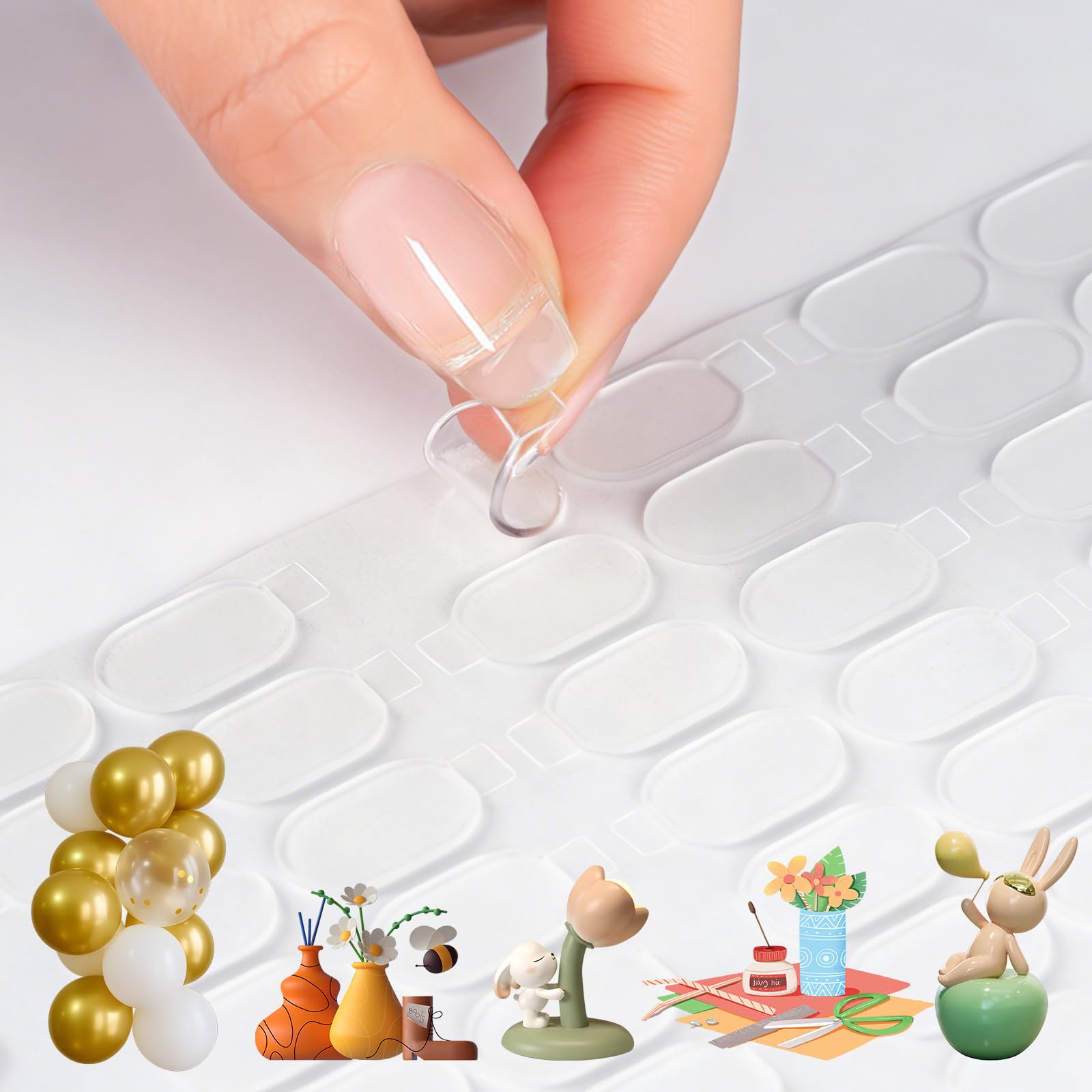 zvp Versatile Double-Sided Adhesive dots, Ideal for Making Posters, car Toys, DIY Crafts, Decorations, Party Balloons, and More. (200, 0.31 * 0.51IN)