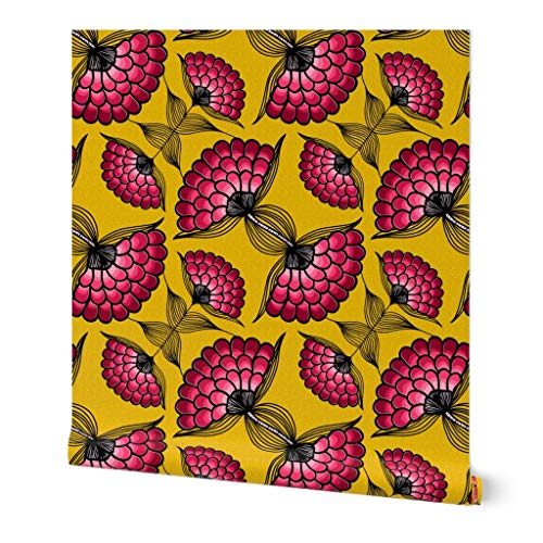 Spoonflower African Art Cloth Pre-Pasted Removable Wallpaper at Amazon