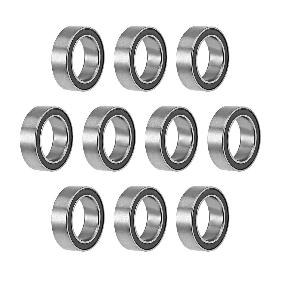 sourcing map MR128-2RS Deep Groove Ball Bearings 8mm Inner Dia 12mm OD 3.5mm Bore Double Sealed Chrome Steel Z2 10pcs