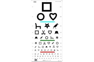 KASHSURG PROFESSIONAL MEDICAL PRODUCTS Ewing Illiterate OPTOMETRIC Visual Acuity Eye Chart - 6 m - 28 x 56 cm