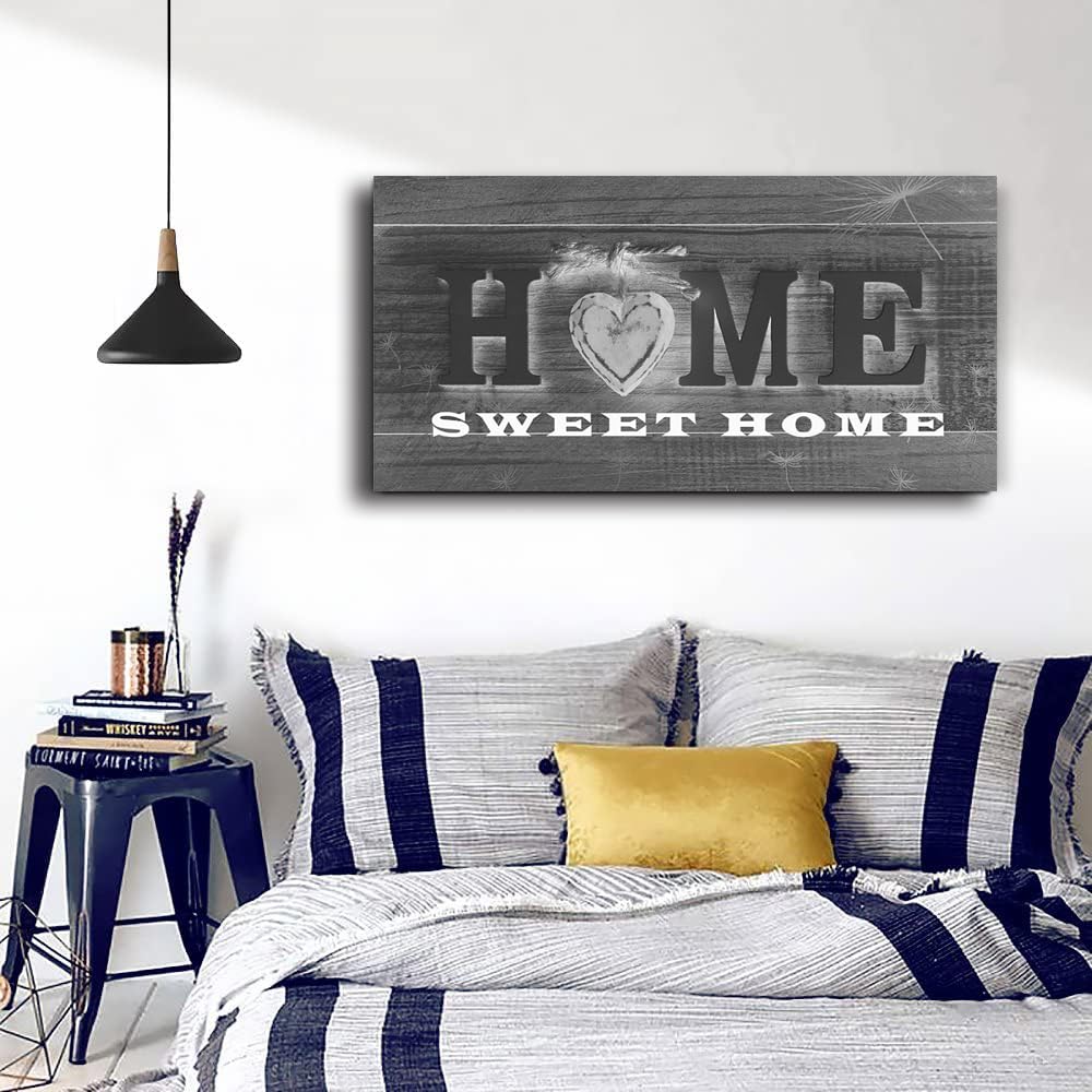 Home Sweet Home Wall Art Large Canvas Wall Art for Living Room Decoration Wooden Board Design Canvas Prints Modern Rustic Artwork Pictures Wall